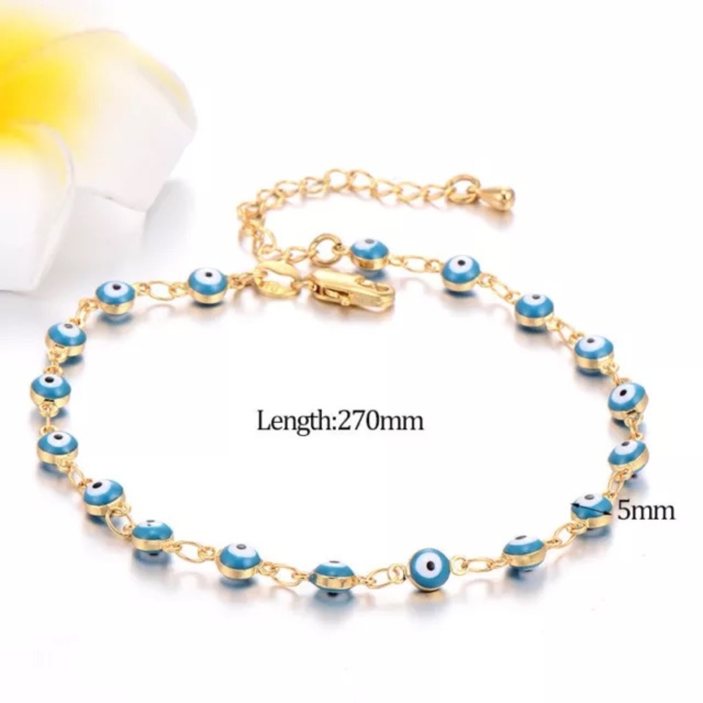 14k Gold Filled ‘Evil Eye’ Bracelet - Picture 4 of 7